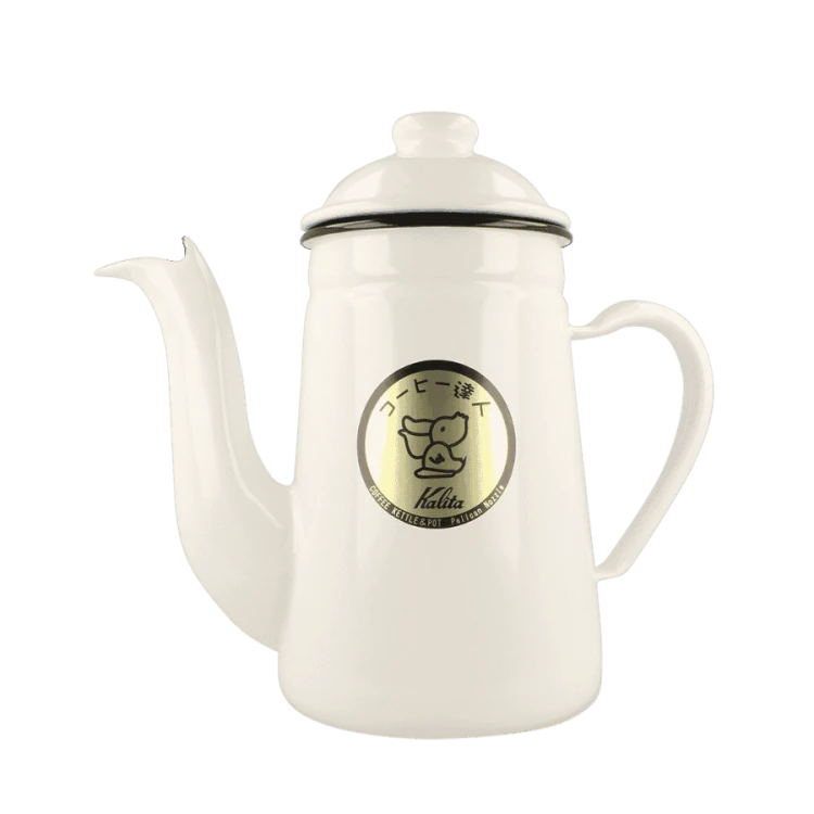 Kalita Enamel Pot Kettle 1.0 l White | CoffeeLove