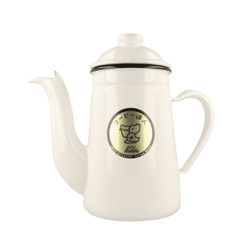 Kalita Enamel Pot Kettle 1.0 l White | CoffeeLove