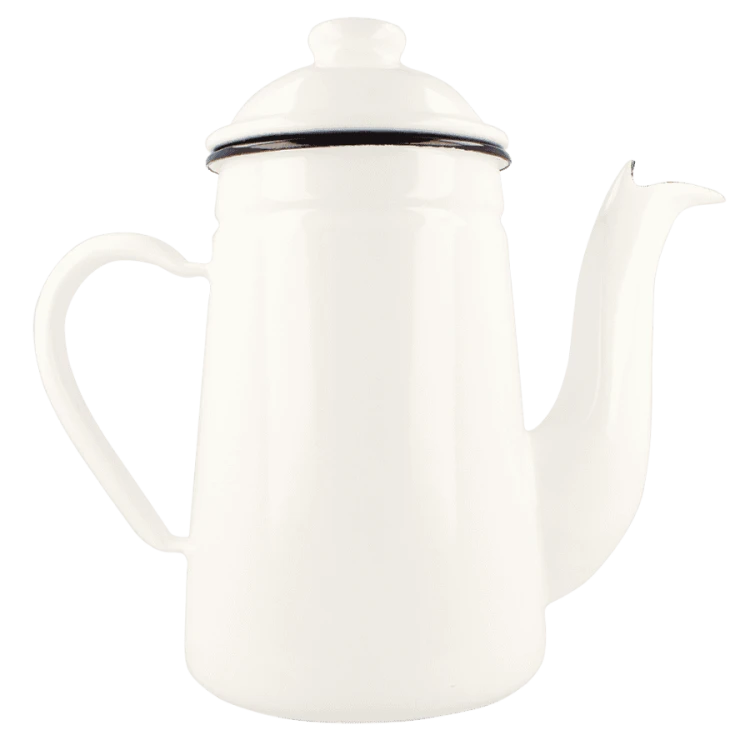 Kalita Enamel Pot Kettle 1.0 l White | CoffeeLove