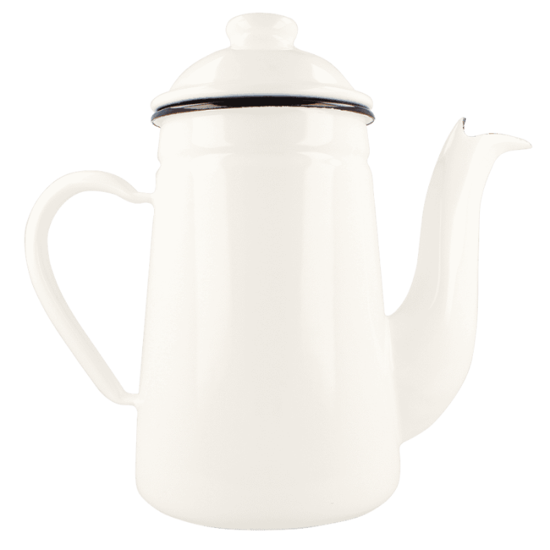 Kalita Enamel Pot Kettle 1.0 l White | CoffeeLove