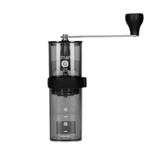Hario Smart G młynek do kawy ręczny żarnowy przezroczysty czarny