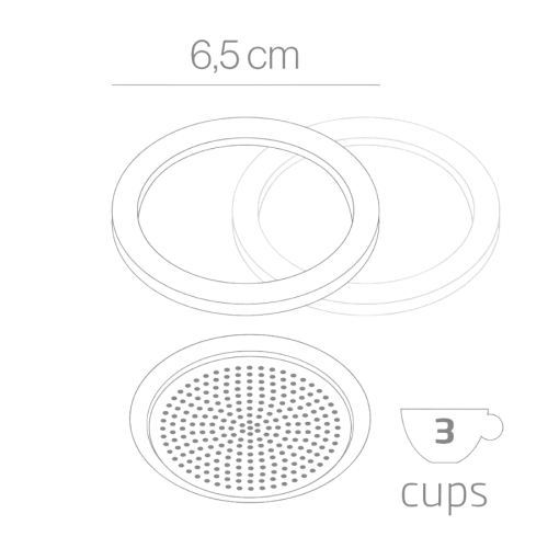 Forever Uszczelki i sitko do kawiarek aluminiowych 3TZ | CoffeeLove