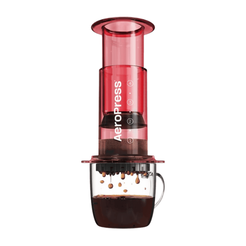 AeroPress Coffee Maker Clear Red | CoffeeLove