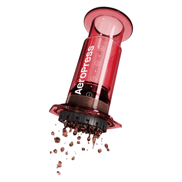AeroPress Coffee Maker Clear Red | CoffeeLove