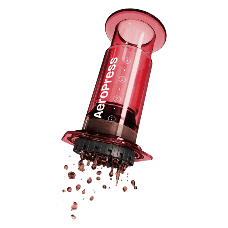 AeroPress Coffee Maker Clear Red | CoffeeLove