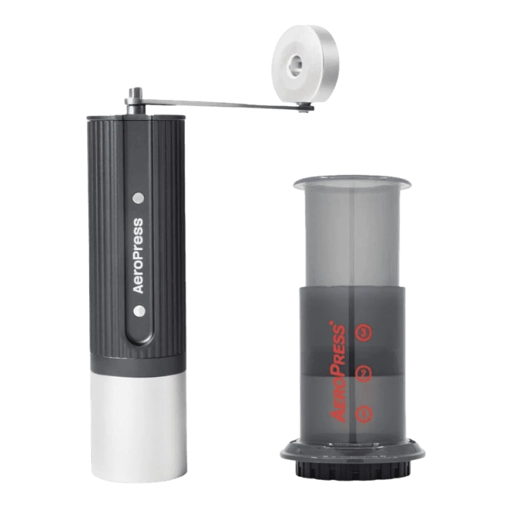 AeroPress - Młynek ręczny szary + AeroPress Go
