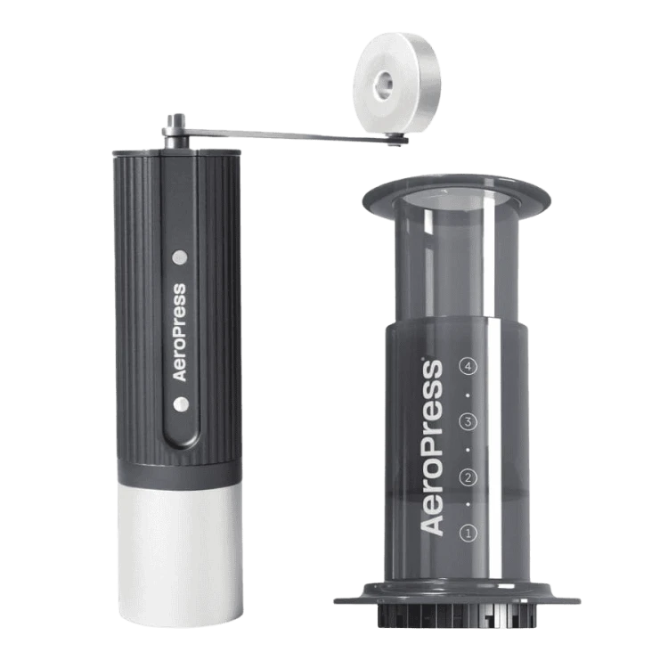 AeroPress - Młynek ręczny szary + AeroPress Original Coffee Maker