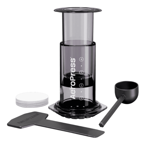 AeroPress Clear Black - zaparzacz do kawy (Tritan) + 100 filtrów