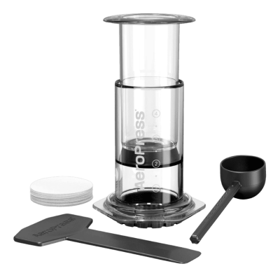 AeroPress Clear - zaparzacz do kawy (Tritan) + 100 filtrów