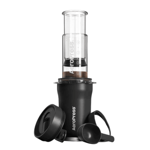 AeroPress Go Plus Black - zaparzacz do kawy + kubek termiczny + akcesoria