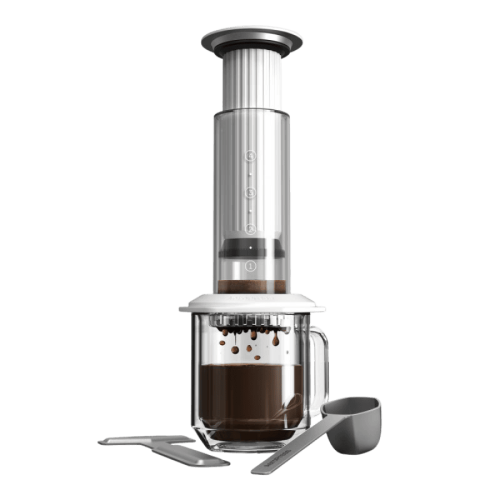 AeroPress Premium White – zaparzacz do kawy + 100 filtrów