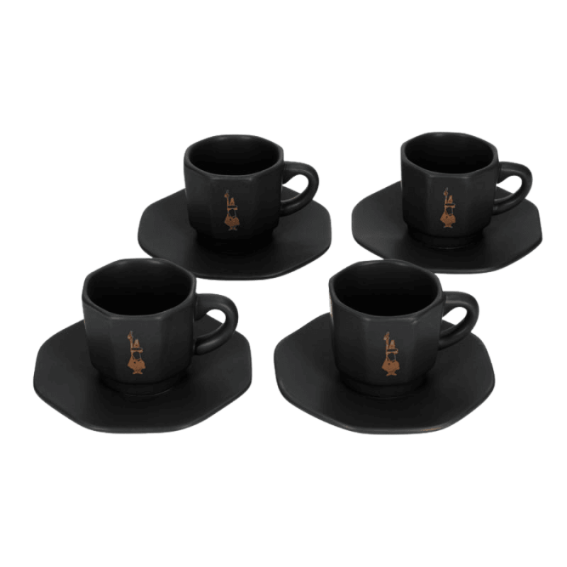 Bialetti Zestaw 4 czarnych filiżanek | CoffeeLove
