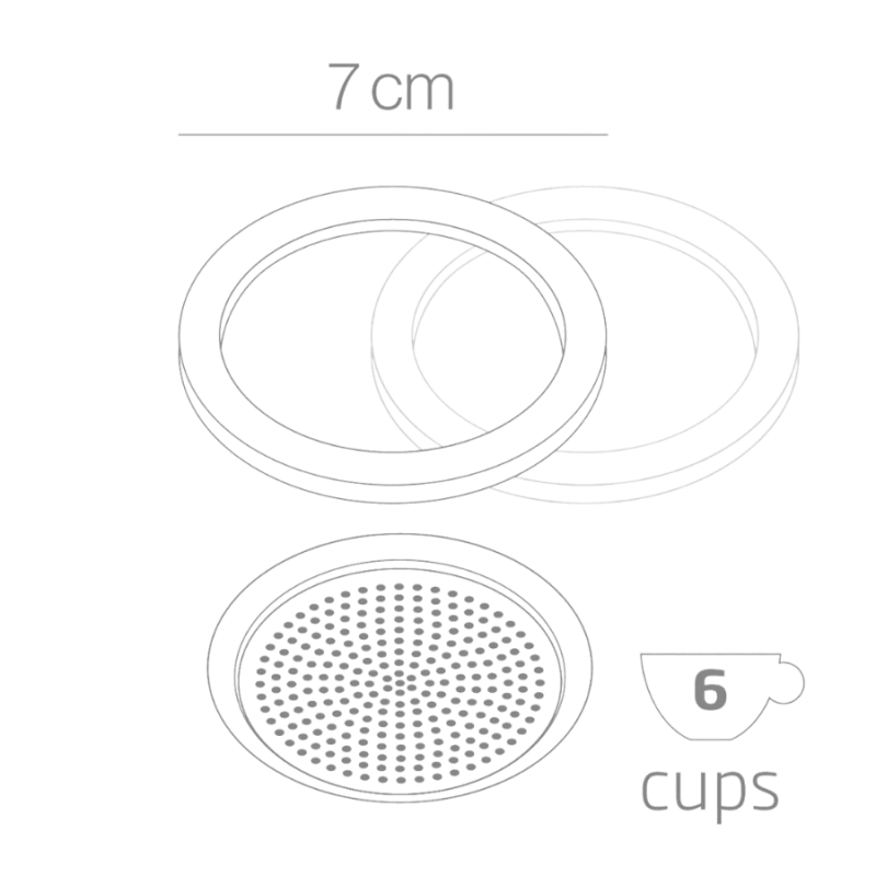 Forever Uszczelki i sitko do kawiarek aluminiowych 6TZ | CoffeeLove