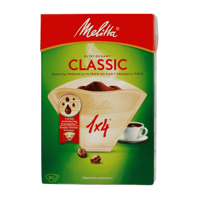 Melitta Papierowe filtry do kawy 1x4 Classic 80 sztuk | CoffeeLove