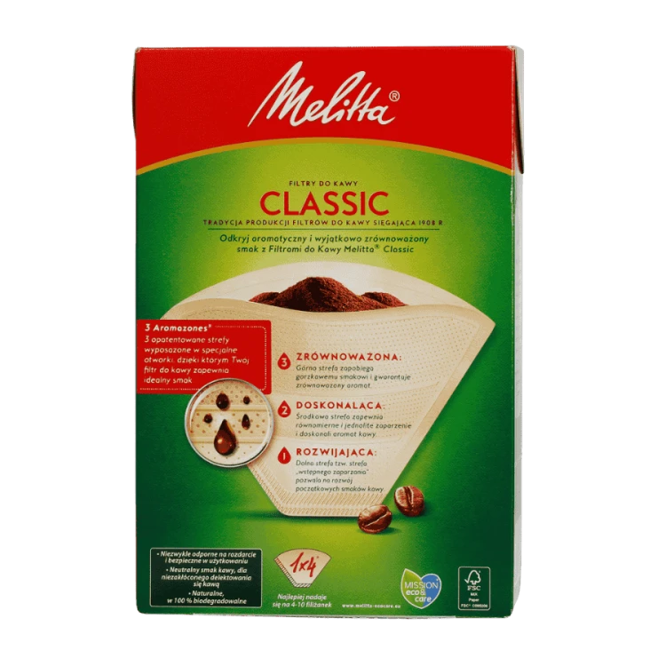 Melitta Papierowe filtry do kawy 1x4 Classic 80 sztuk | CoffeeLove