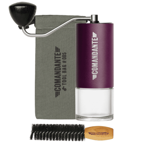 Comandante C40 MK4 Nitro-Blade Deep Purple + Comandante Barista Brush #6 szczotka do pielęgnacji młynka + Comandante Tool Bag #5 torba na akcesoria