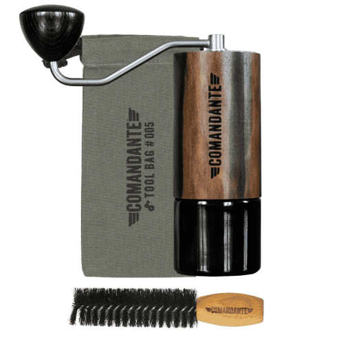 Comandante C40 MK4 Nitro-Blade Liquid Amber + Comandante Barista Brush #6 szczotka do pielęgnacji młynka + Comandante Tool Bag #5 torba na akcesoria