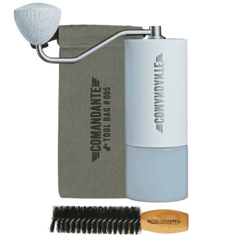 Comandante C40 MK4 Nitro-Blade Snow White + Comandante Barista Brush #6 szczotka do pielęgnacji młynka + Comandante Tool Bag #5 torba na akcesoria