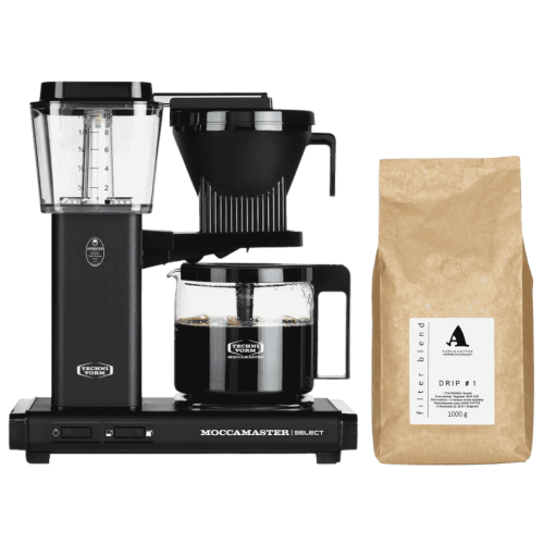  Moccamaster KBG Select Black przelewowy ekspres do kawy + Audun Drip No. 1 Rwanda filtr 1 kg