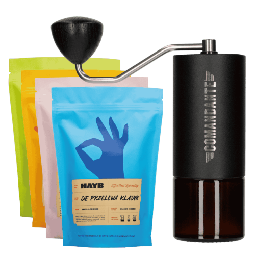 Comandante C40 MK4 Nitro-Blade Black + HAYB Się Przelewa 4x250g | CoffeeLove