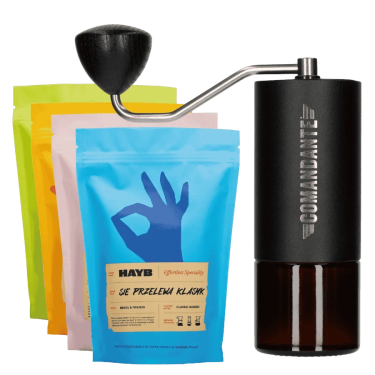 Comandante C40 MK4 Nitro-Blade Black + HAYB Się Przelewa 4x250g | CoffeeLove