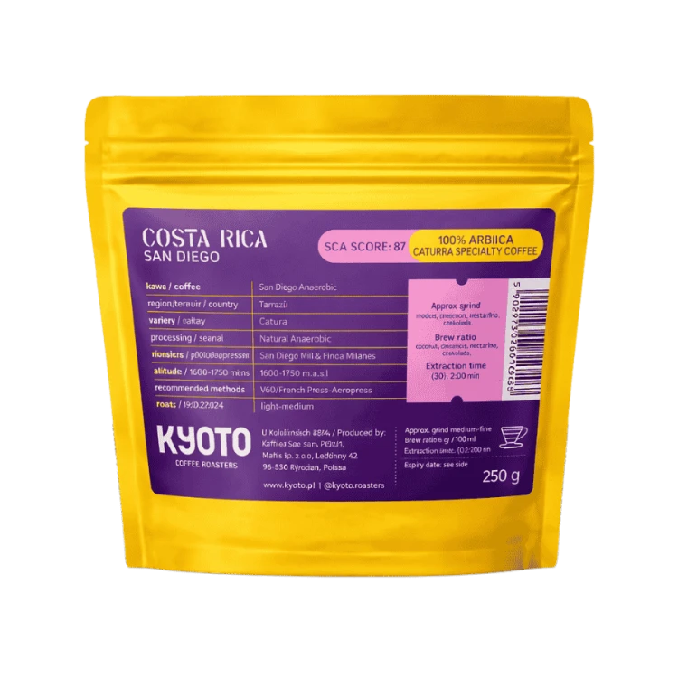 Kyoto Kostaryka San Diego filter 250 g | CoffeeLove