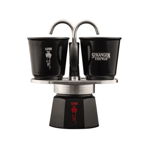 Bialetti Mini Express Stranger Things 2TZ + 2 Filiżanki 90 ml - nadruk termochromowy