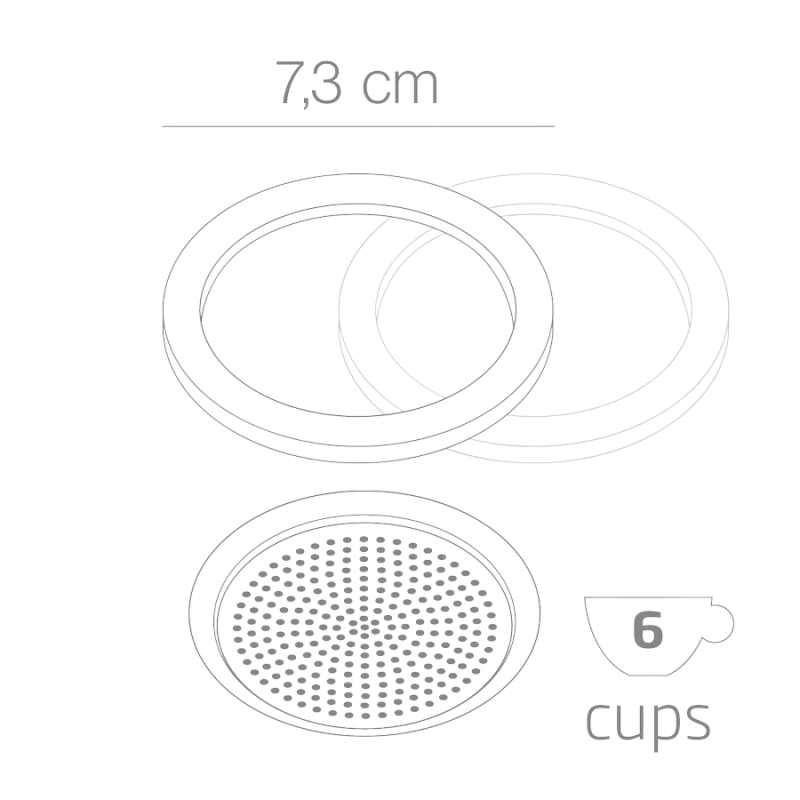 Forever Uszczelki i sitko do kawiarek stalowych 6TZ | CoffeeLove
