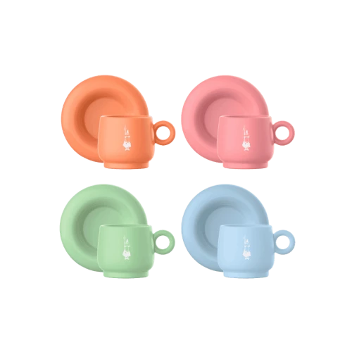 Bialetti Fruit Vibes zestaw 4 filiżanek 60 ml ze spodkami