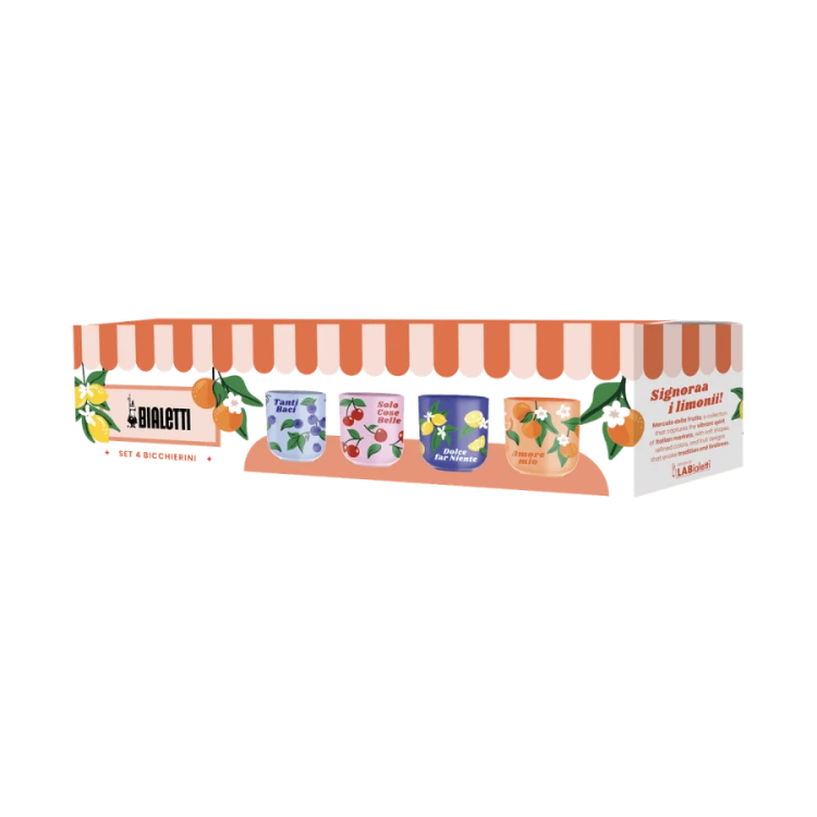 Bialetti Fruit Vibes zestaw 4 czarek 90 ml | CoffeeLove