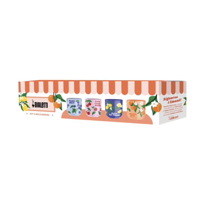 Bialetti Fruit Vibes zestaw 4 czarek 90 ml | CoffeeLove
