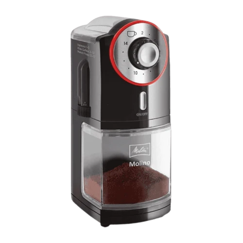 Melitta Molino automatyczny młynek do kawy czarno-czerwony