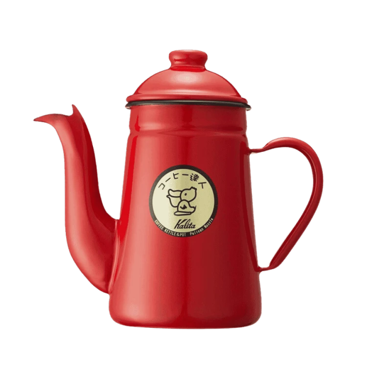 Kalita Enamel Pot Kettle 1.0 l Red | CoffeeLove