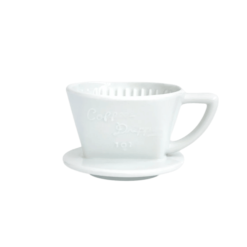 Cafec Arita Ware Trapezoid Dripper Snowy White 101 | CoffeeLove