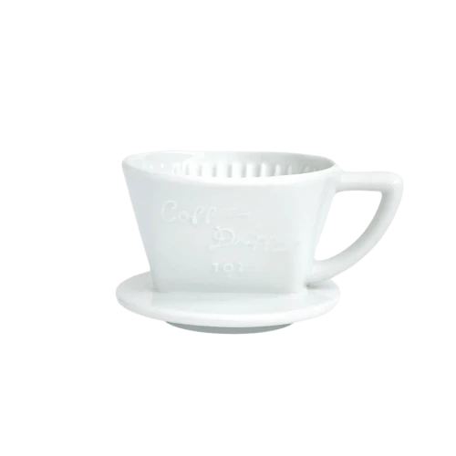 Cafec Trapezoid Dripper 101 - dripper ceramiczny (rozmiar 101) biały