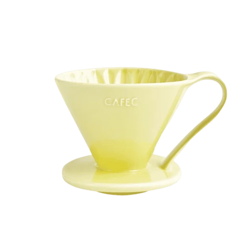 Cafec Flower Cup 4 - dripper ceramiczny (rozmiar 02) żółty