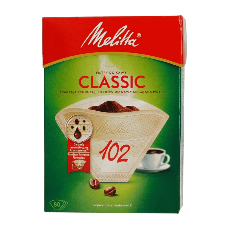 Melitta Papierowe filtry do kawy 102 Classic 80 sztuk | CoffeeLove