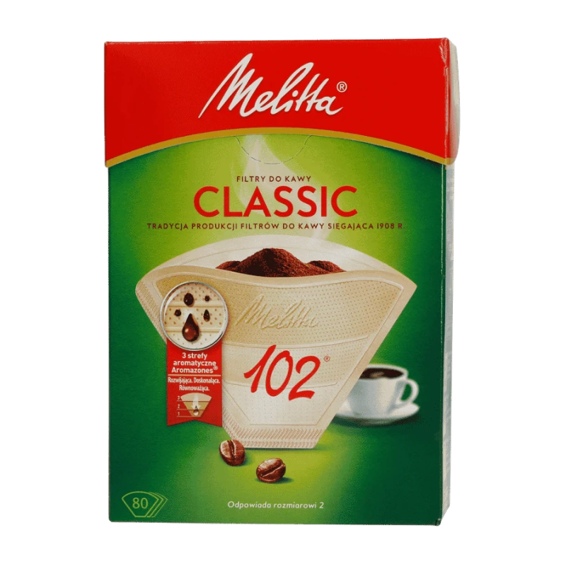 Melitta Papierowe filtry do kawy 102 Classic 80 sztuk | CoffeeLove
