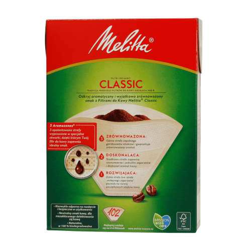 Melitta Papierowe filtry do kawy 102 Classic 80 sztuk | CoffeeLove