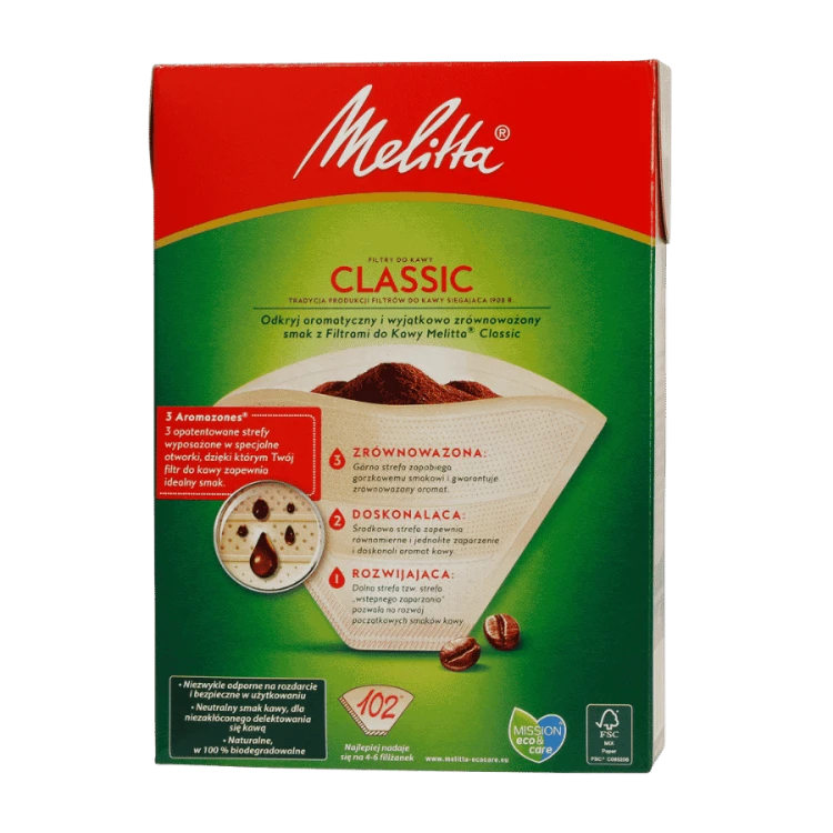 Melitta Papierowe filtry do kawy 102 Classic 80 sztuk | CoffeeLove