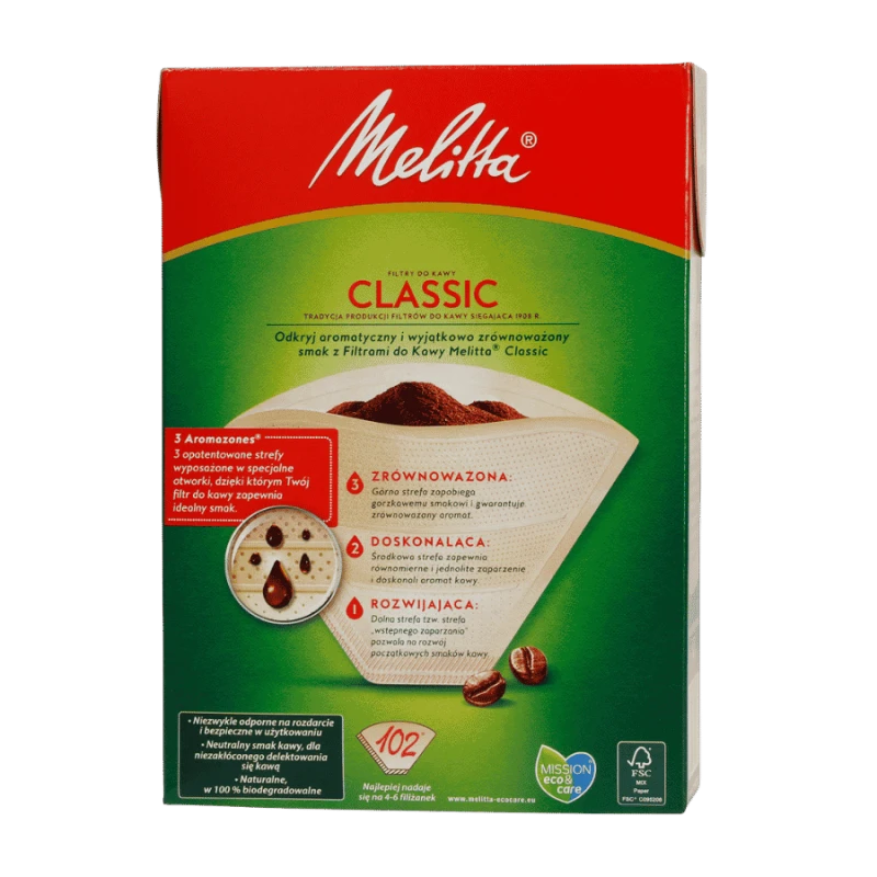 Melitta Papierowe filtry do kawy 102 Classic 80 sztuk | CoffeeLove