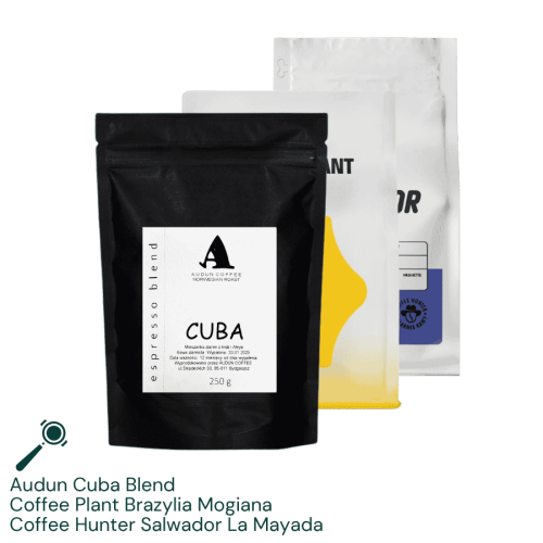 Audun Cuba Blend 250 g + Coffee Plant Brazylia Mogiana 250 g +Coffee Hunter Salwador La Mayada 250 g | CoffeeLove