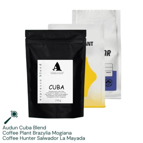 Audun Cuba Blend 250 g + Coffee Plant Brazylia Mogiana 250 g + Coffee Hunter Salwador La Mayada 250 g