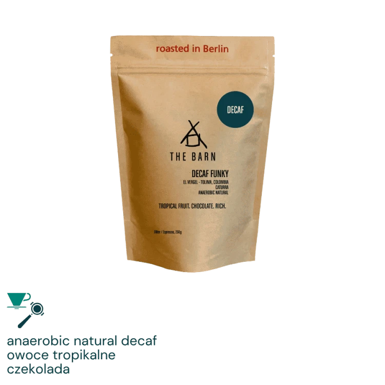 The Barn Kolumbia Decaf Funky omniroast 250 g | CoffeeLove