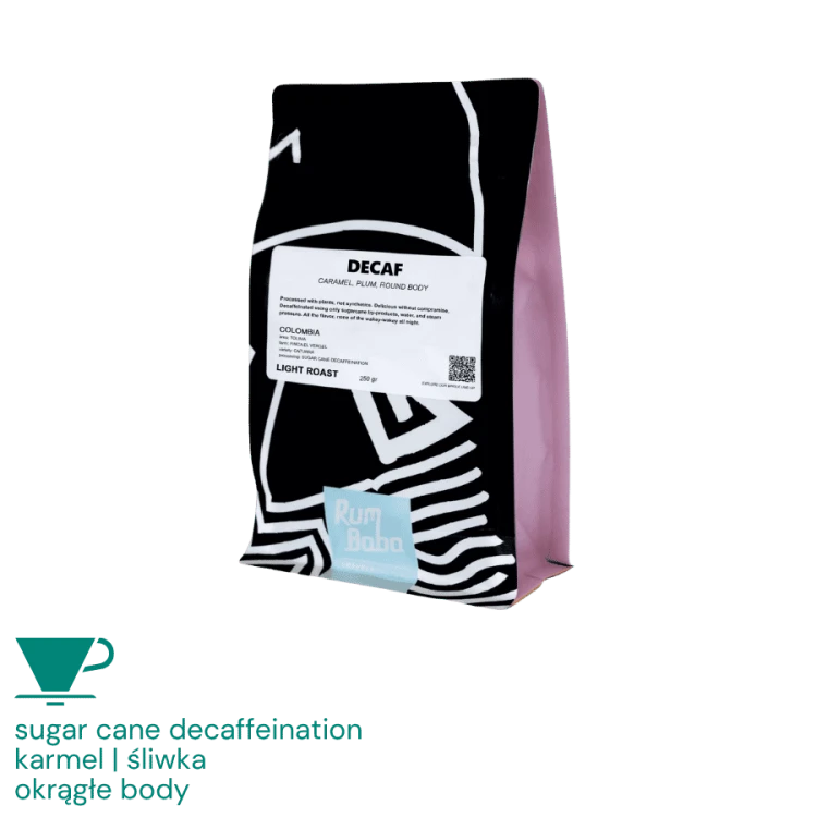 Rum Baba Kolumbia Decaf filter 250 g | CoffeeLove
