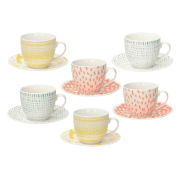 TOGNANA Iris Agua 200 ml 6 szt. - filiżanki do kawy i herbaty porcelanowe ze spodkami | CoffeeLove