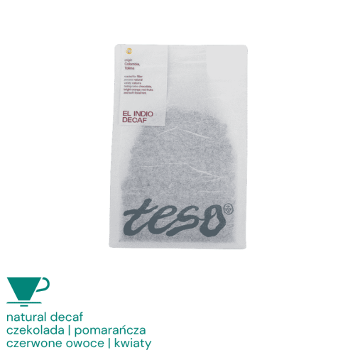 Teso Kolumbia El Indio Decaf filter 250 g | CoffeeLove