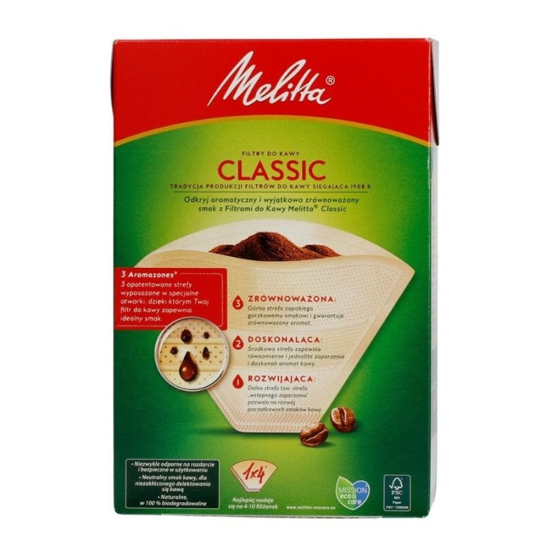 Melitta Papierowe filtry do kawy 1x4 Classic 80 sztuk | CoffeeLove