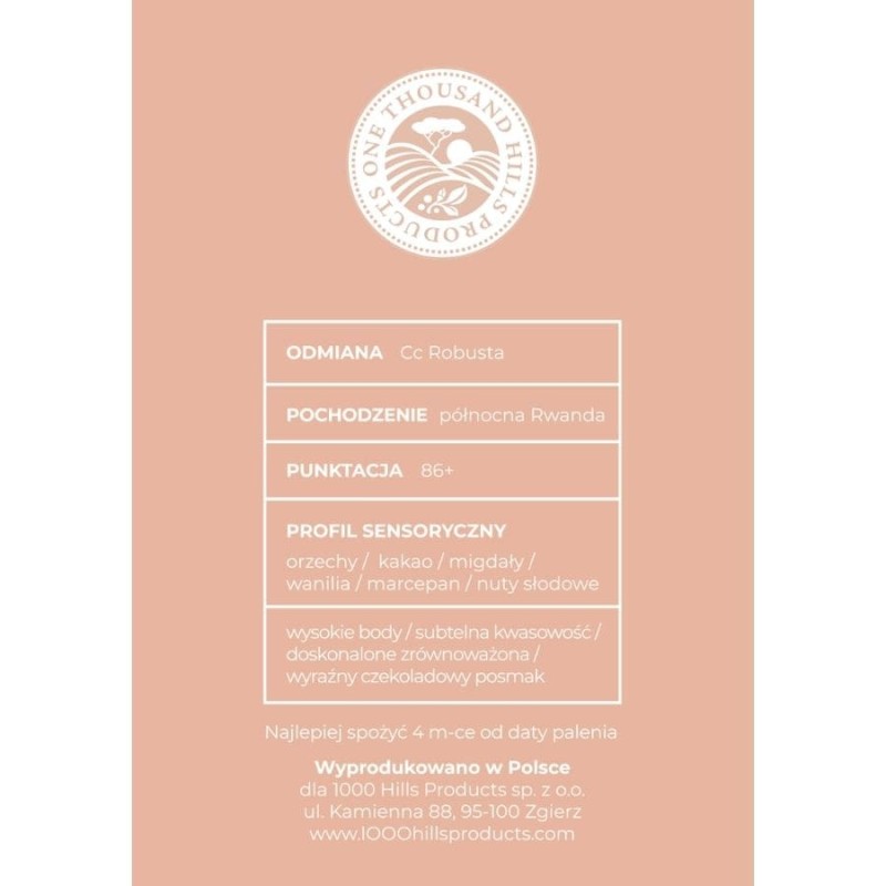 1000 Hills Muhabura Robusta washed omniroast 400g kawa ziarnista Speciality | CoffeeLove