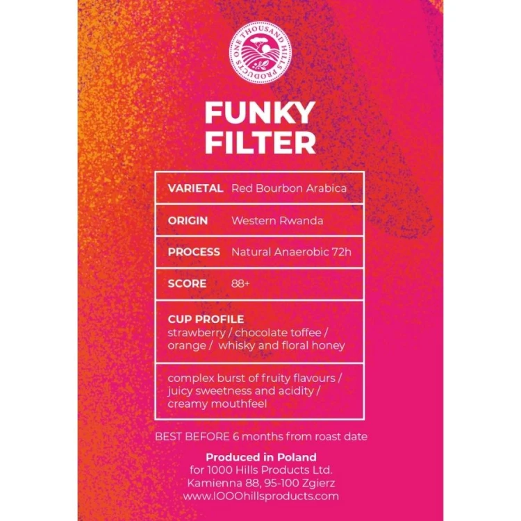 1000 Hills Muhabura Rwanda funky filtr 250g kawa ziarnista Speciality | CoffeeLove